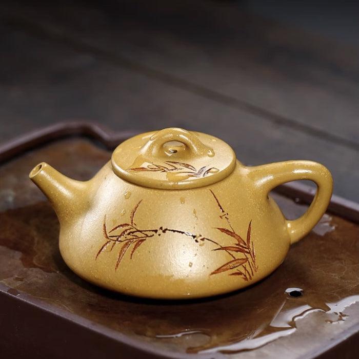 Bamboo Yixing Teapot, Yellow Duanni Clay, Li Xiao Lu 160ml - Shanghai Teas