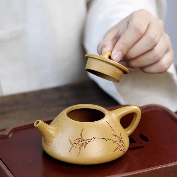 Bamboo Yixing Teapot, Yellow Duanni Clay, Li Xiao Lu 160ml - Shanghai Teas