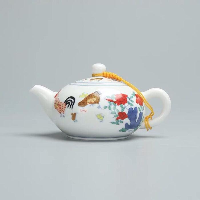 Chicken Gongfu Tea Set, Antique Style: Teapot, Cups, Pitcher & Filter - Shanghai Teas