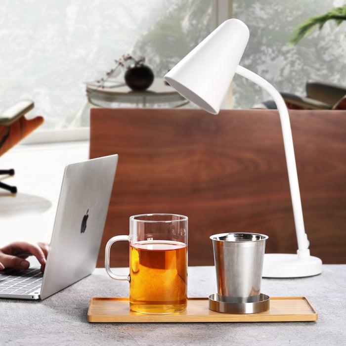 Glass Tea Mug with Stainless Steel Infuser & Lid (500 ml / 17 oz) - Shanghai Teas