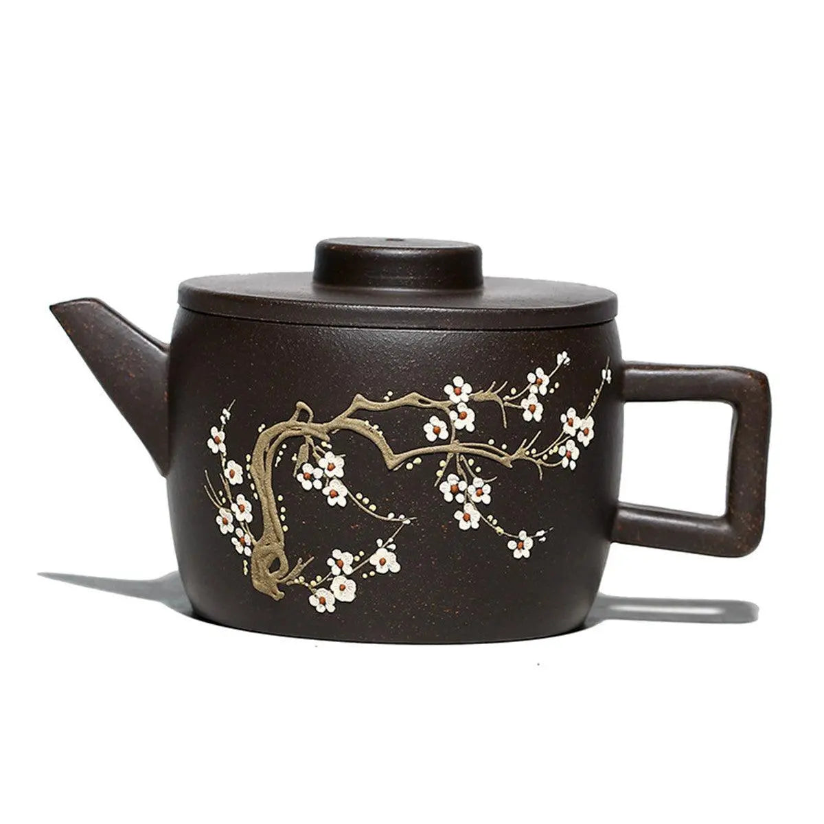 Hanwa Purple Clay Yixing Teapot, Plum Blossom Painting 175ml - Shanghai Teas