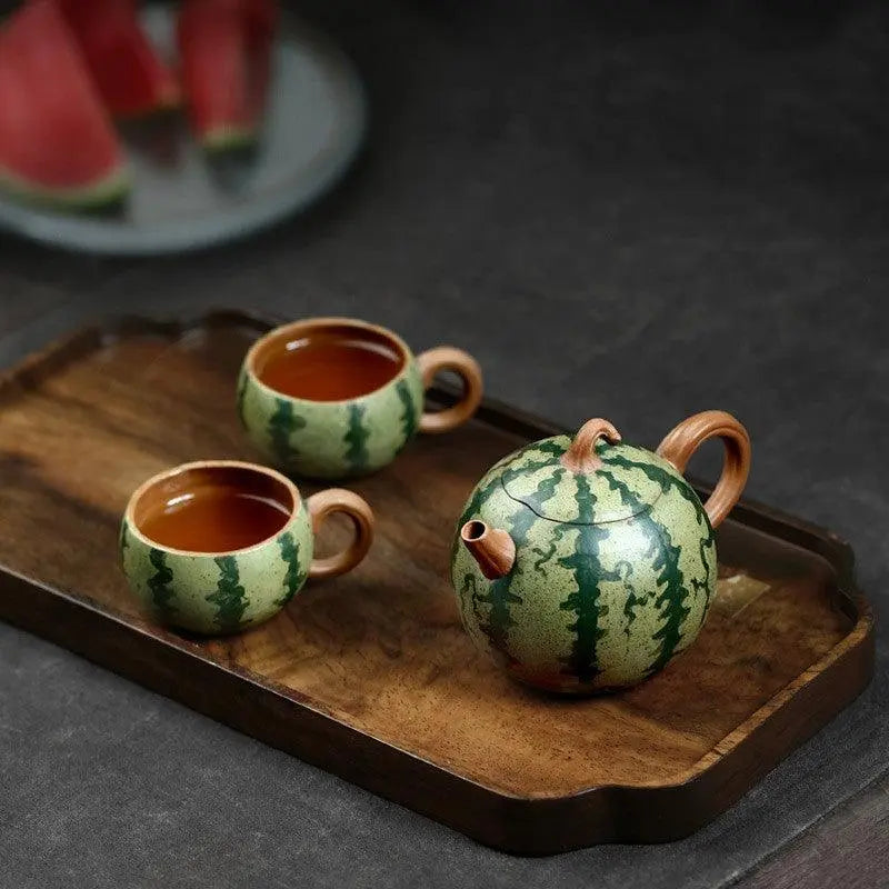 Lao Watermelon Handmade Yixing Teapot 210ml - Shanghai Teas