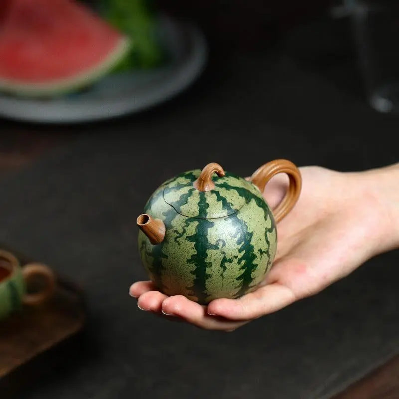 Lao Watermelon Handmade Yixing Teapot 210ml - Shanghai Teas