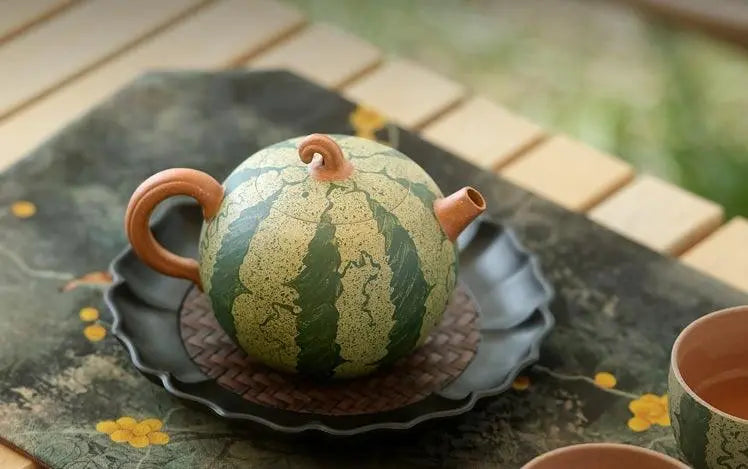 Lao Watermelon Handmade Yixing Teapot 210ml - Shanghai Teas