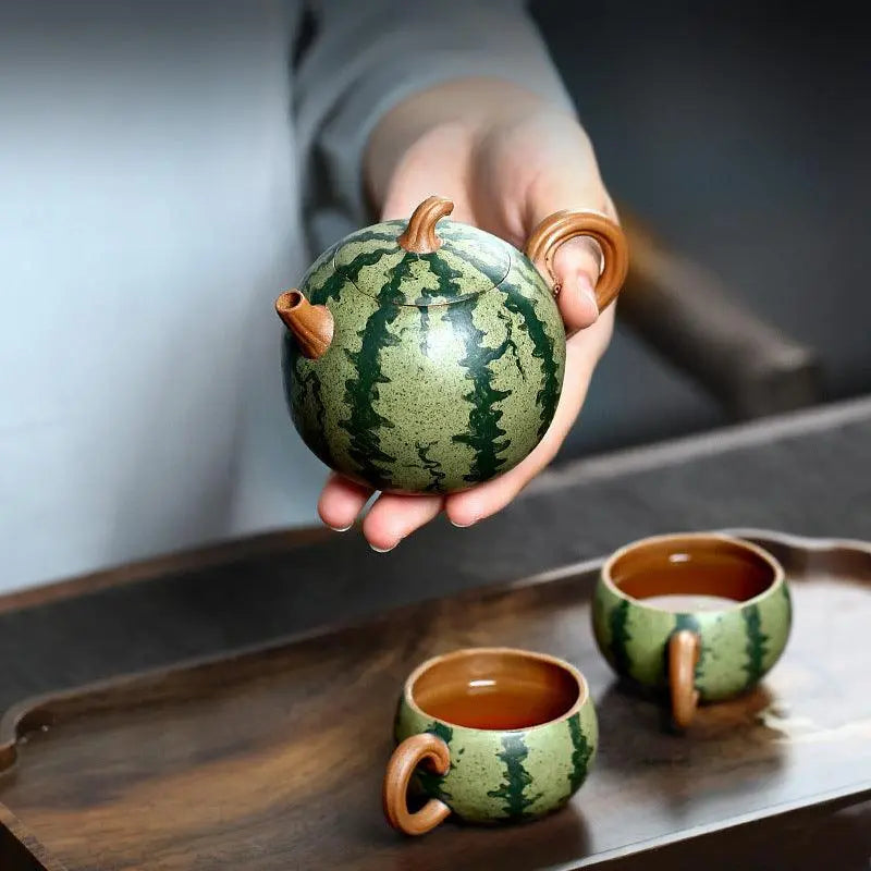 Lao Watermelon Handmade Yixing Teapot 210ml - Shanghai Teas