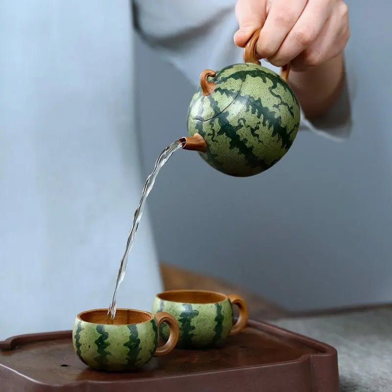 Lao Watermelon Handmade Yixing Teapot 210ml - Shanghai Teas