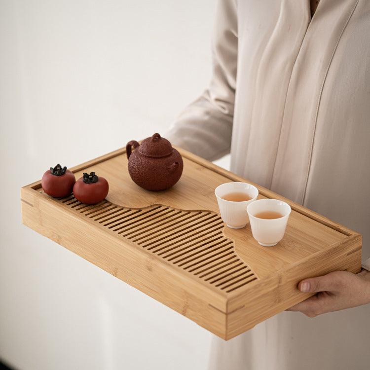 Modern Bamboo Gongfu Tea Table - Small/Medium Size & 2 Colours - Shanghai Teas