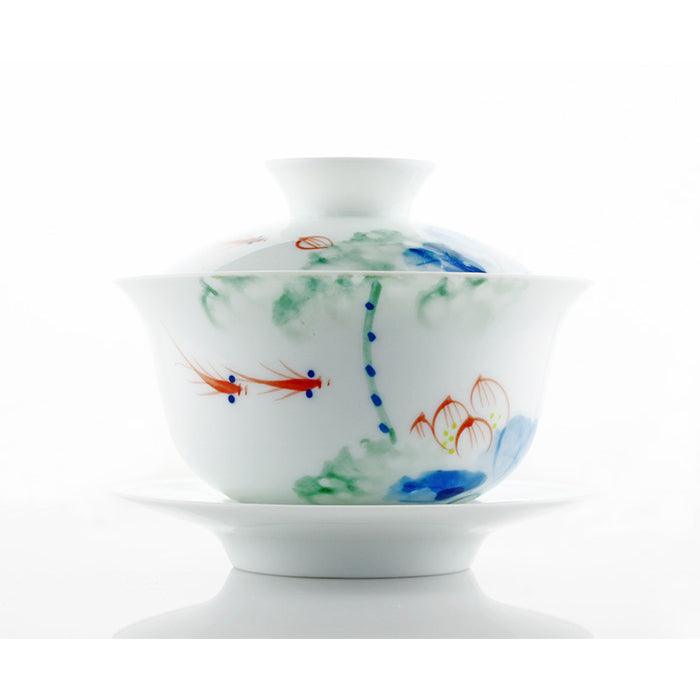 'Paradise of the Fish' Chinese Gaiwan Tea Set (120 ml / 4.1 oz) - Shanghai Teas