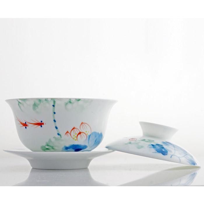 'Paradise of the Fish' Chinese Gaiwan Tea Set (120 ml / 4.1 oz) - Shanghai Teas