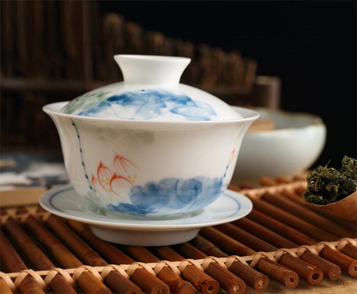 'Paradise of the Fish' Chinese Gaiwan Tea Set (120 ml / 4.1 oz) - Shanghai Teas
