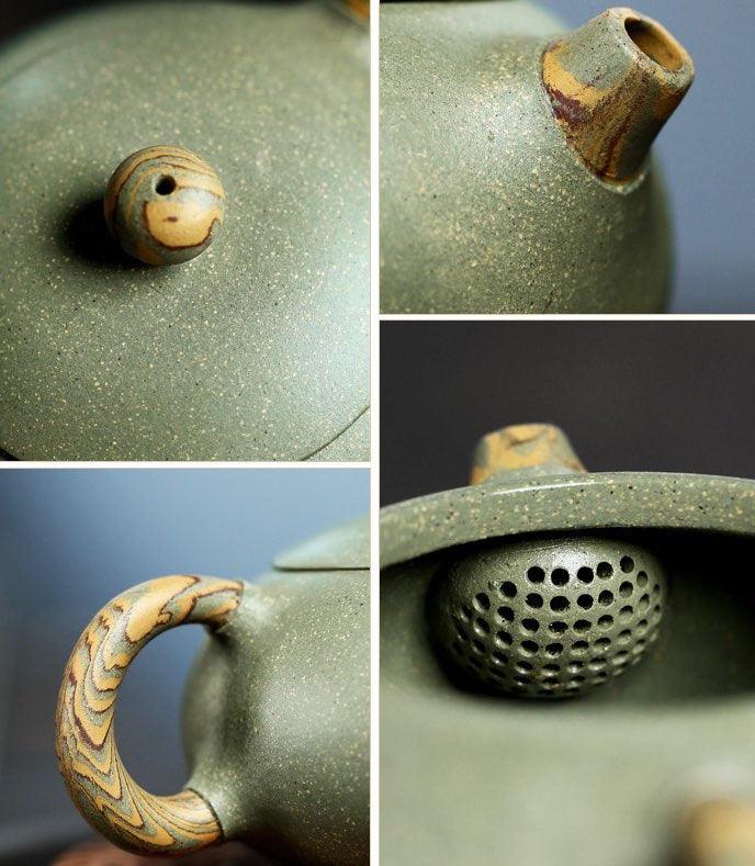 Yixing Tea Set with Pitcher & 2 Cups in Gift Box, Dou Qing Clay - Shanghai Teas