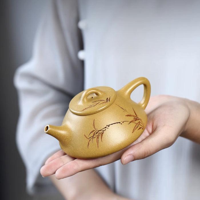 Bamboo Yixing Teapot, Yellow Duanni Clay, Li Xiao Lu 160ml