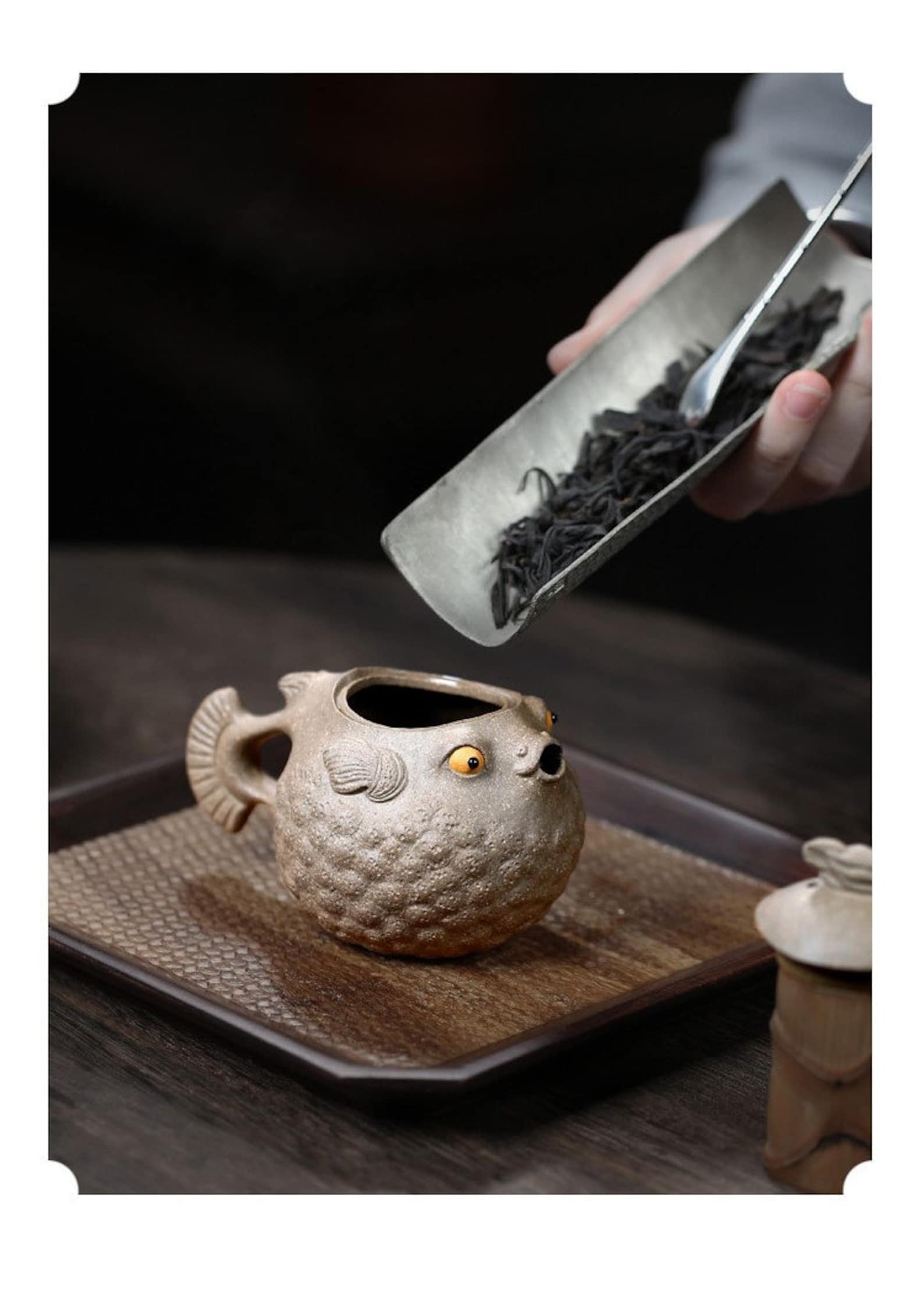 Yixing Zisha Clay Teapot, Cute Little Puffer Fish 150ml