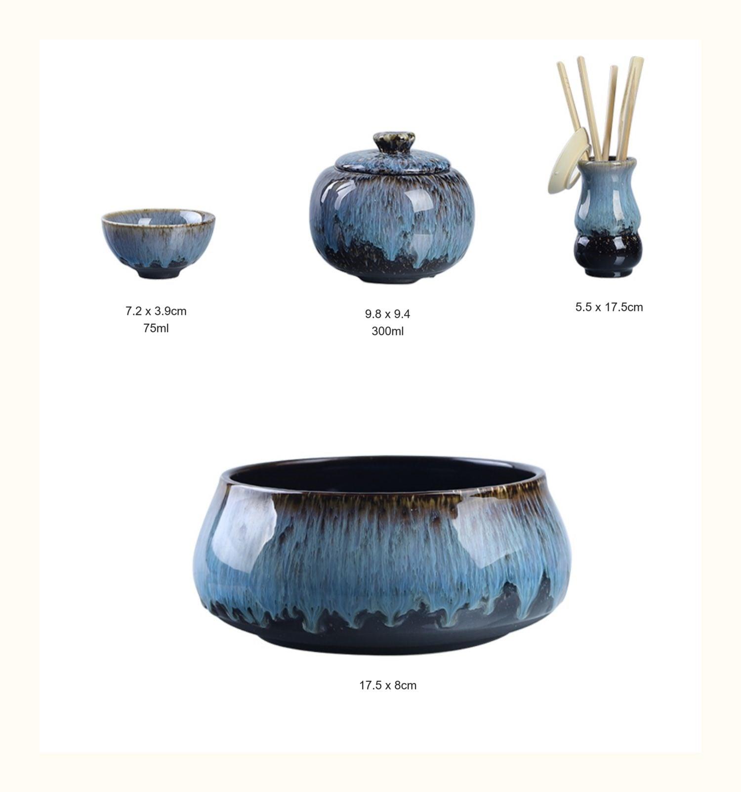 Tianmu Glaze Gong Fu Tea Set