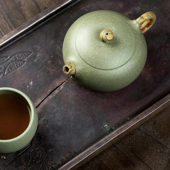 Yixing Tea Set with Pitcher & 2 Cups in Gift Box, Dou Qing Clay